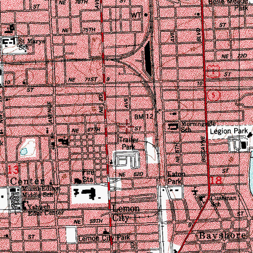 Topographic Map of Turners Kindergarten, FL