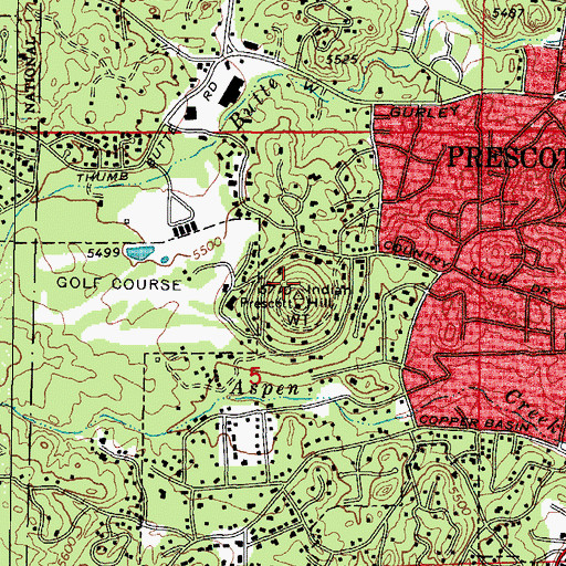Topographic Map of Indian Hill, AZ