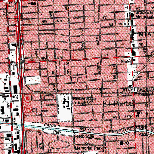 Topographic Map of Mizell Kiddie Kampus, FL