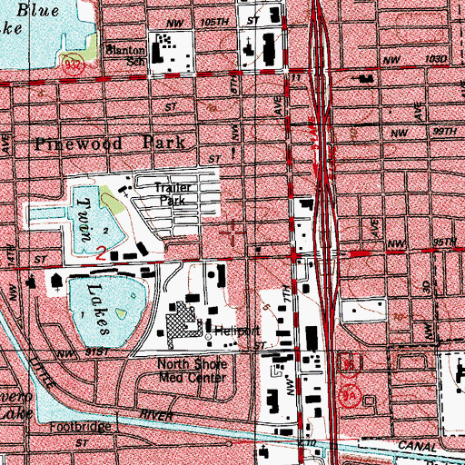 Topographic Map of Gilberts Angels Nursery Day Care Center, FL