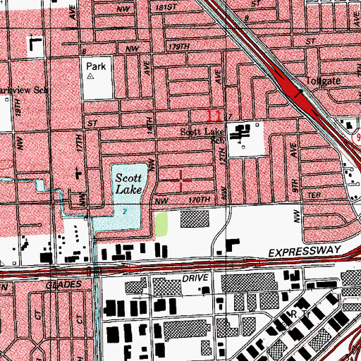 Topographic Map of North Dade Regional Academy, FL