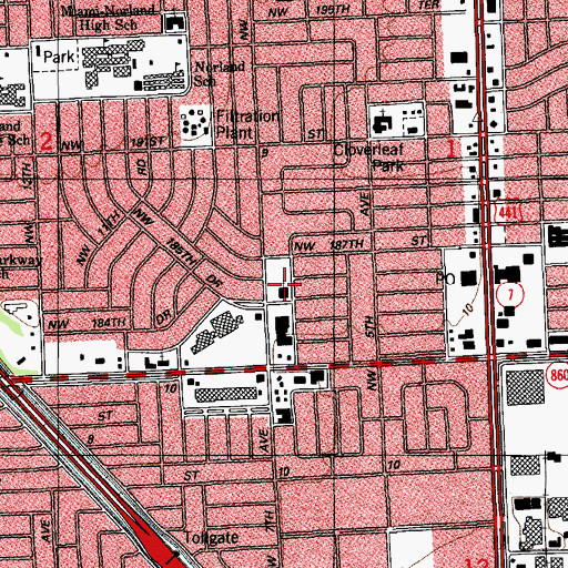 Topographic Map of Bethany Lutheran Kindergarten, FL