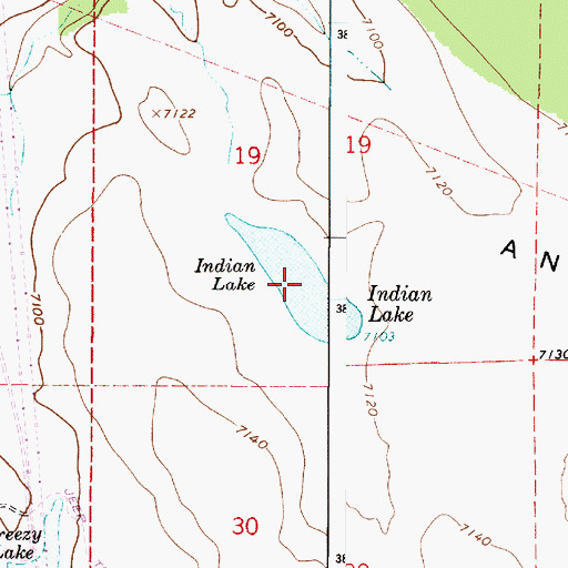 Topographic Map of Indian Lake, AZ