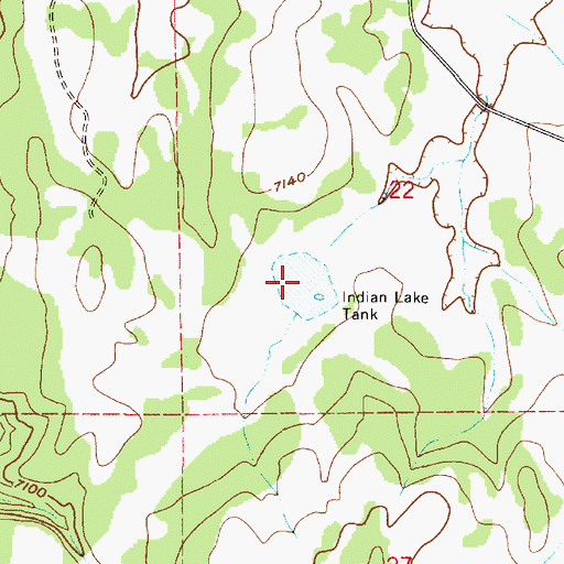 Topographic Map of Indian Lake Tank, AZ