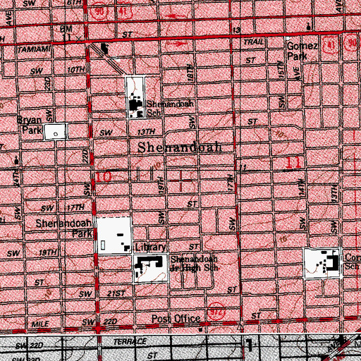 Topographic Map of Pinecrest Presbyterian Day School, FL