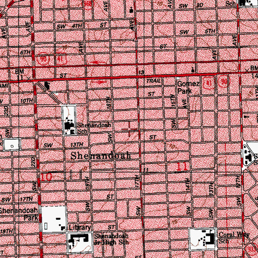 Topographic Map of Fairglade School, FL