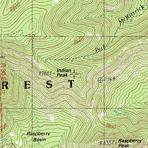 Topographic Map of Indian Peak, AZ