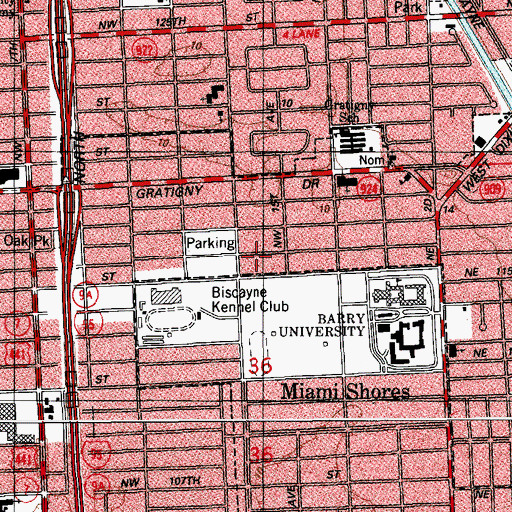 Topographic Map of Bennies Day Care and Kindergarten, FL