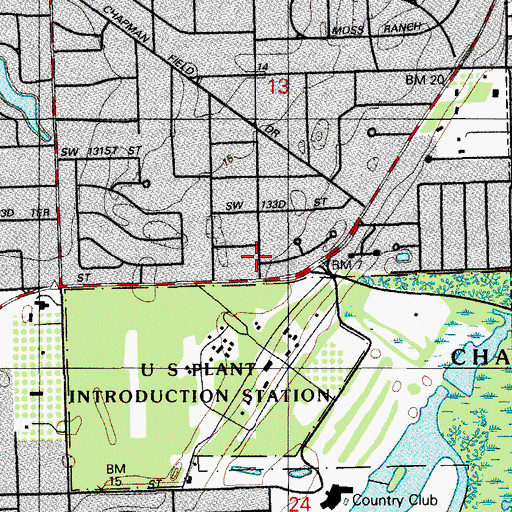 Topographic Map of Belen Jesuit Preparatory School, FL