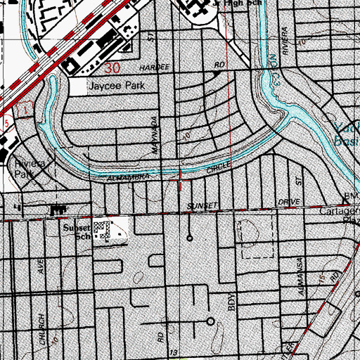 Topographic Map of Montessori International School, FL