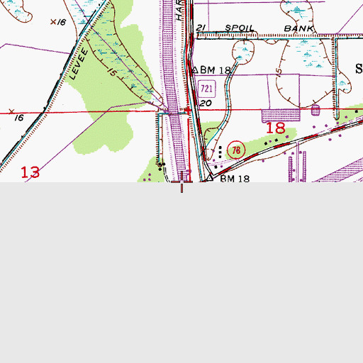Topographic Map of Harney Pond Canal Bridge, FL