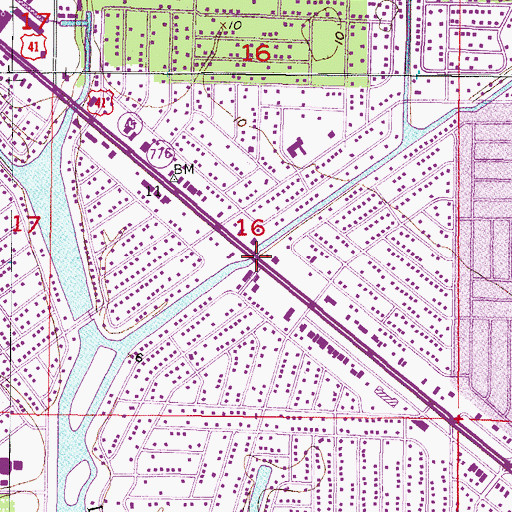 Topographic Map of Morningstar Canal Bridge, FL