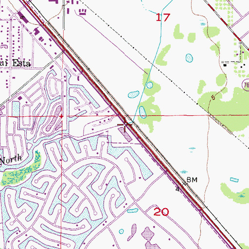 Topographic Map of Oyster Creek Bridge, FL