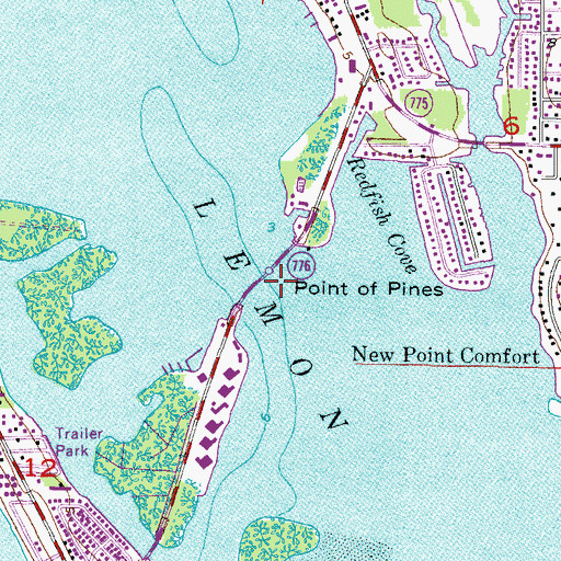 Topographic Map of Tom Adams Bridge, FL