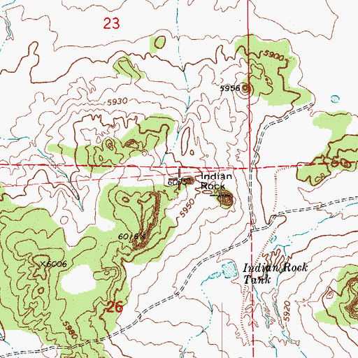 Topographic Map of Indian Rock, AZ