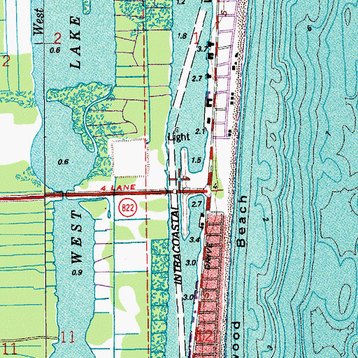 Topographic Map of Sheridan Bridge, FL