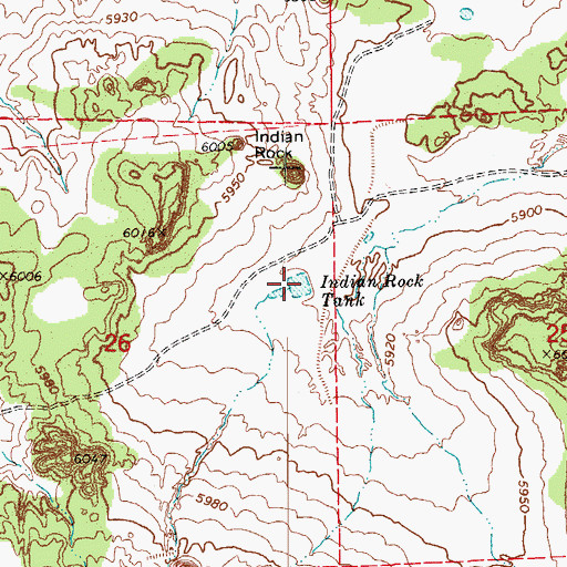 Topographic Map of Indian Rock Tank, AZ