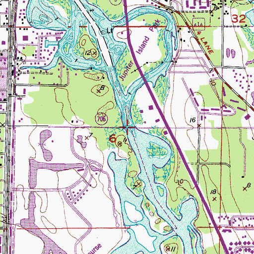 Topographic Map of 706 Bridge, FL
