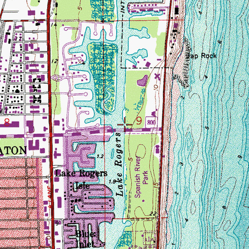 Topographic Map of Fortieth Street Boca Raton Bridge, FL