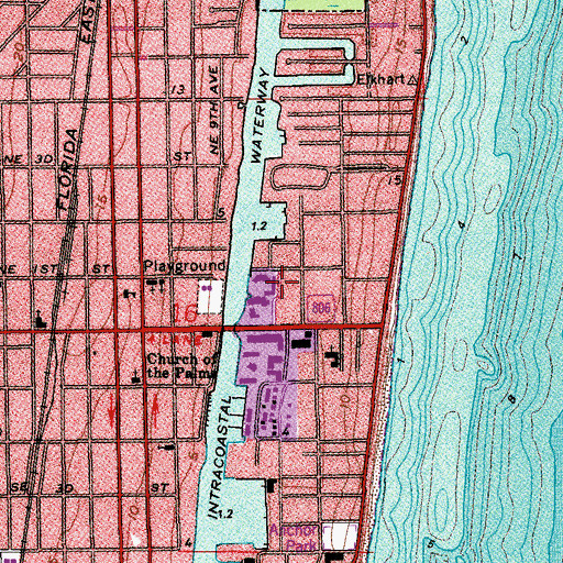 Topographic Map of Calhoun Byrd Bridge, FL