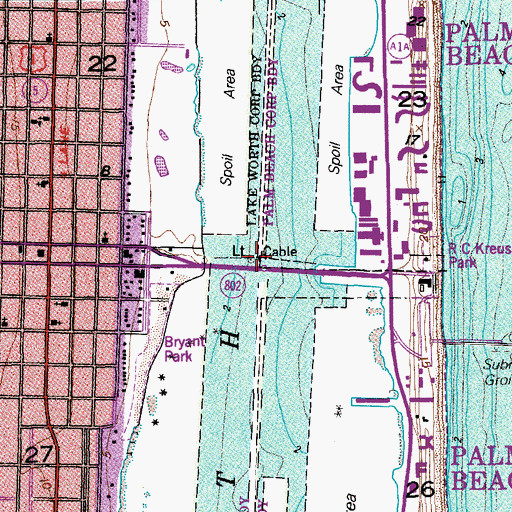 Topographic Map of Harris Bridge, FL