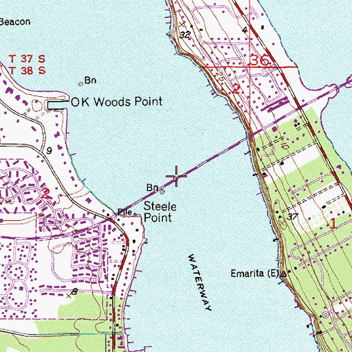 Topographic Map of Evans McCrary Bridge, FL