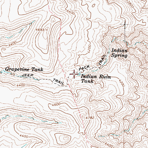 Topographic Map of Indian Ruin Tank, AZ