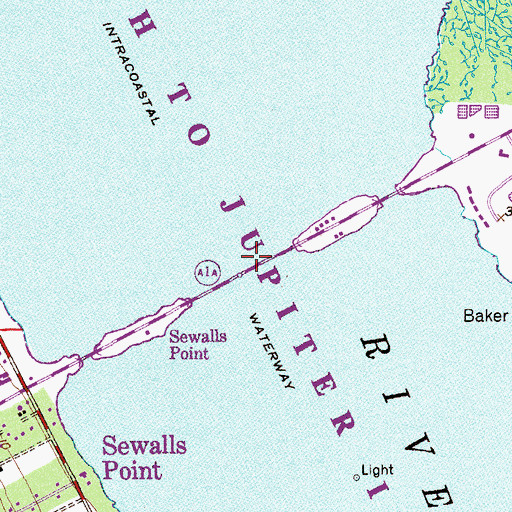 Topographic Map of Ernest Lyons Bridge, FL