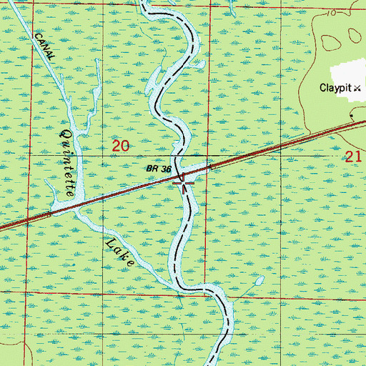 Topographic Map of Quintette Bridge, FL