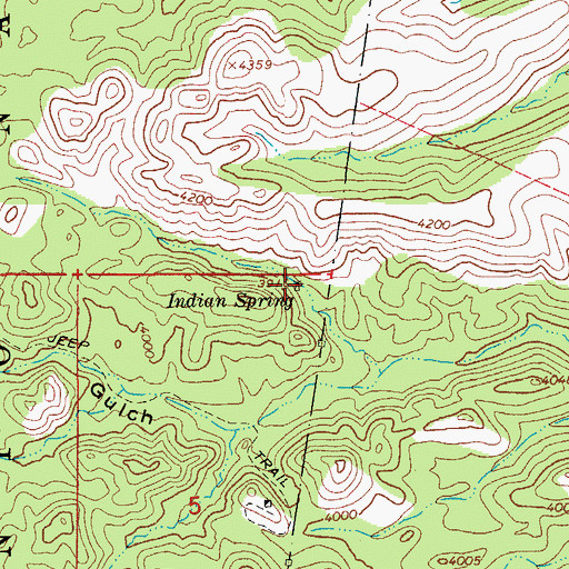 Topographic Map of Indian Spring, AZ