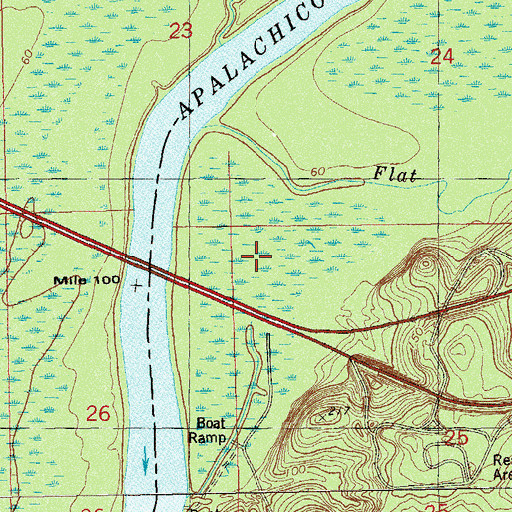 Topographic Map of Dewey M Johnson Bridge, FL