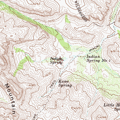 Topographic Map of Indian Spring, AZ