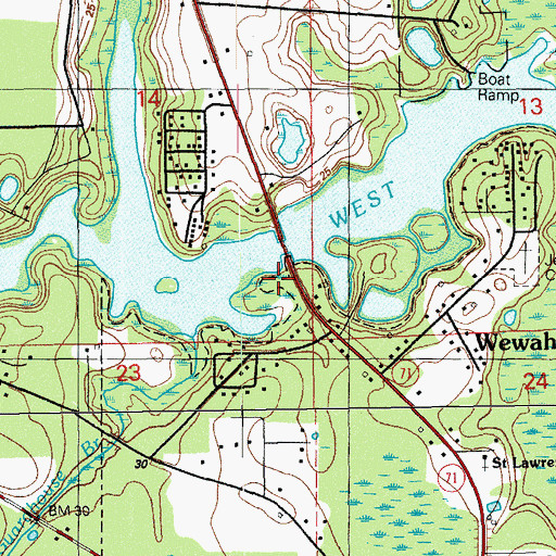 Topographic Map of West Arm Bridge, FL