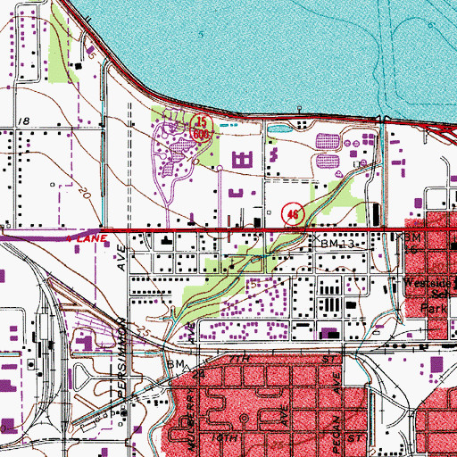 Topographic Map of Sydney O Chase Junior Bridge, FL
