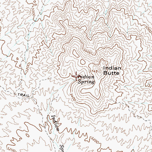 Topographic Map of Indian Spring, AZ