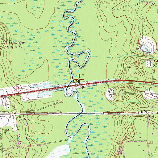 Topographic Map of Bell Bridge, FL