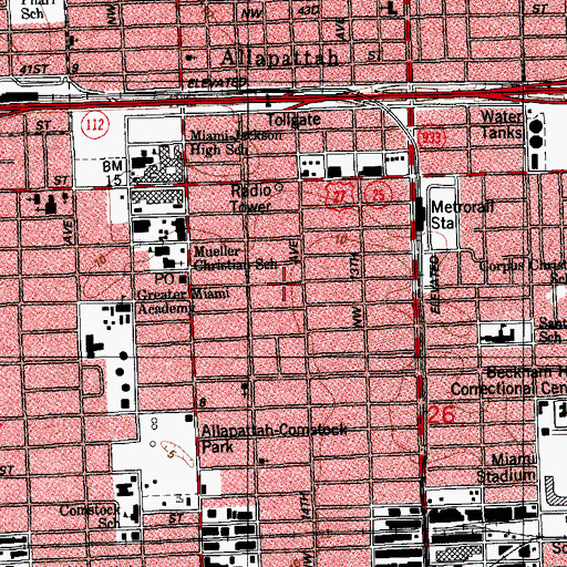 Topographic Map of Kiddie Ranch Nursery and Kindergarten, FL