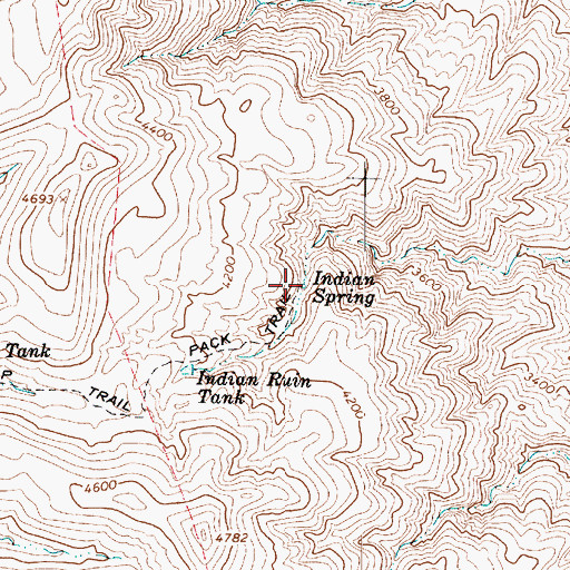 Topographic Map of Indian Spring, AZ