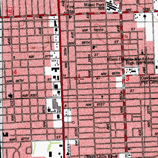 Topographic Map of Interamerican Christian School - First Campus, FL