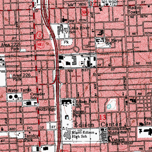 Topographic Map of Elizabeth E Curtis Child Care Center, FL