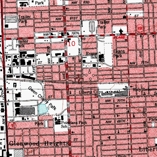 Topographic Map of Miami Number One Day Care/Church of God of Prophecy, FL