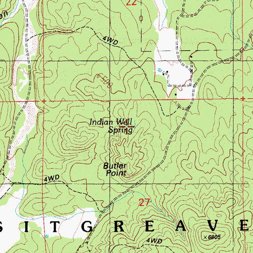 Topographic Map of Indian Spring, AZ