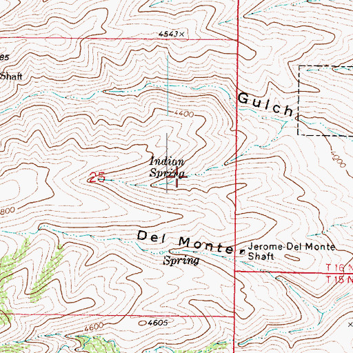 Topographic Map of Indian Spring, AZ