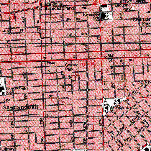 Topographic Map of Williams Private School, FL