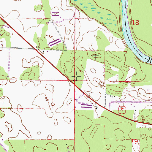 Topographic Map of Hal Adams Bridge, FL