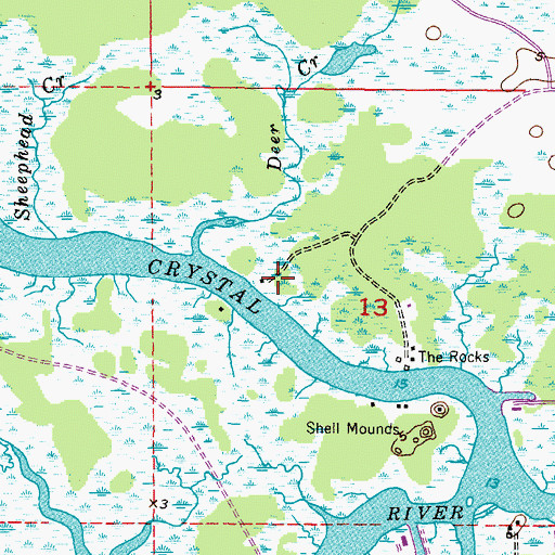 Topographic Map of Crystal River Historic Memorial, FL