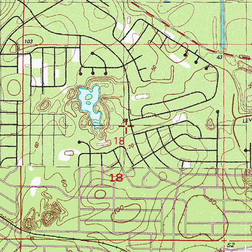Topographic Map of Bar Mine Railroad Station (historical), FL