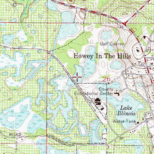 Topographic Map of Howey Station, FL