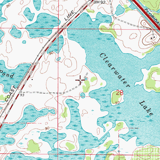 Topographic Map of Clear Lake Campground, FL