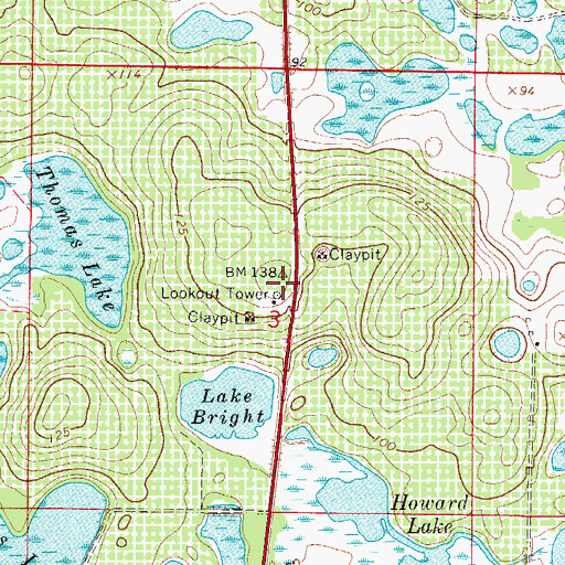 Topographic Map of Groveland Tower, FL